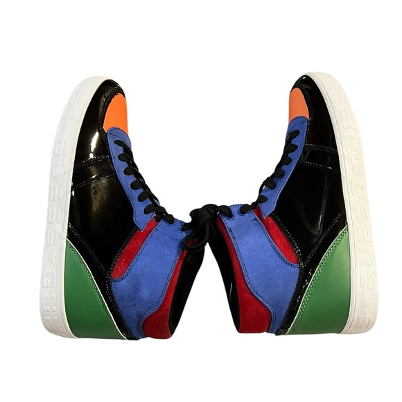 Guess Orange and Blue High-Top Sneakers with Sporty Design Size 9 - Picture 11 of 12